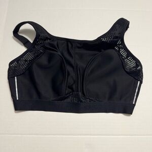 Glamorise Black Sports Bra with Mesh Accents